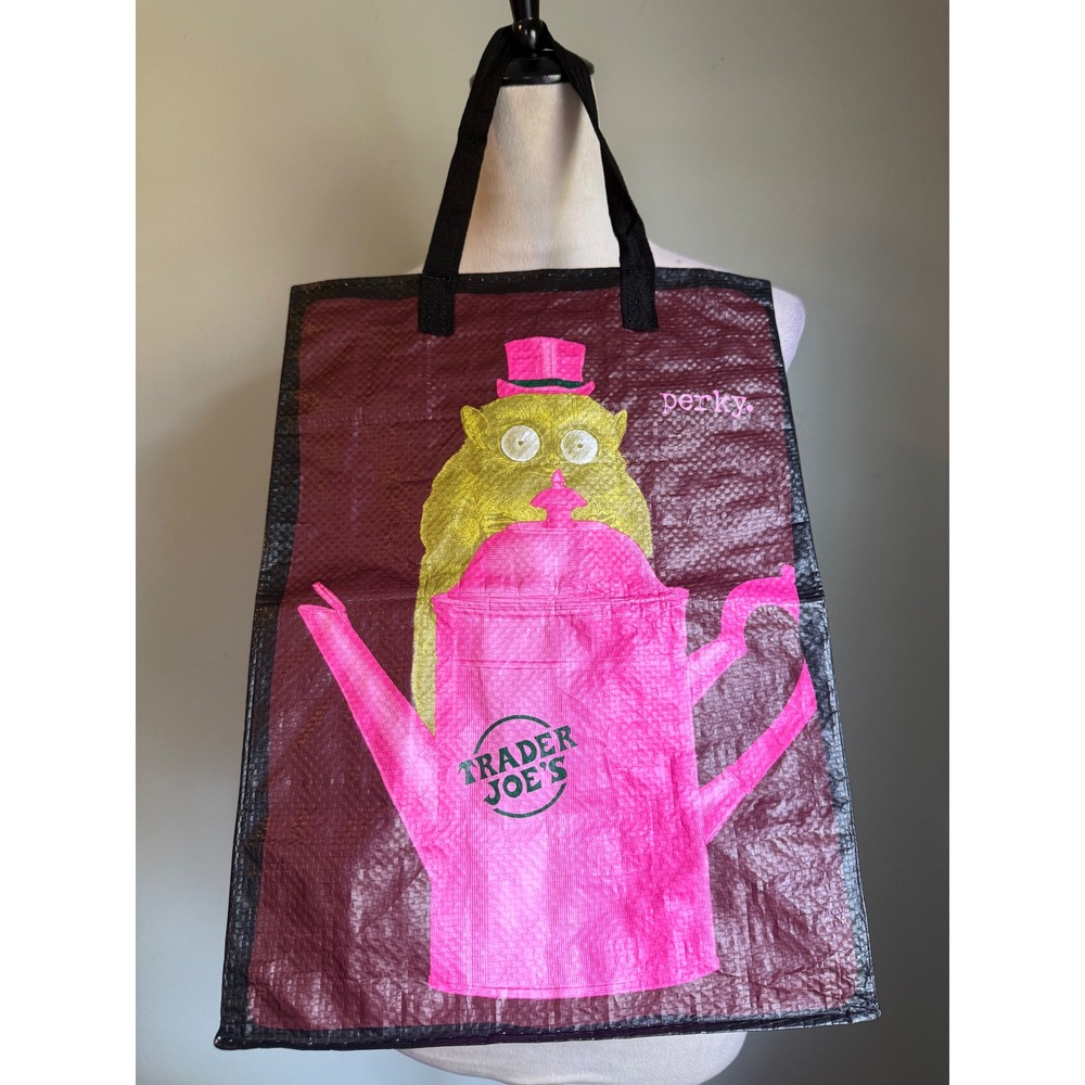 Trader Joe's Reusable Grocery Tote Bag Perky Uni-corny Whimsical Graphic Shopper
